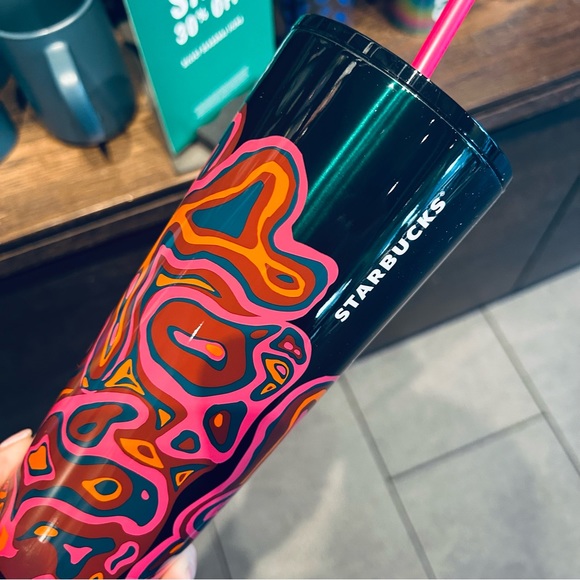 Starbucks Granite Pattern Stainless Cup Tumbler 24oz Ombré Swirl High Gloss 2023 - Picture 8 of 11